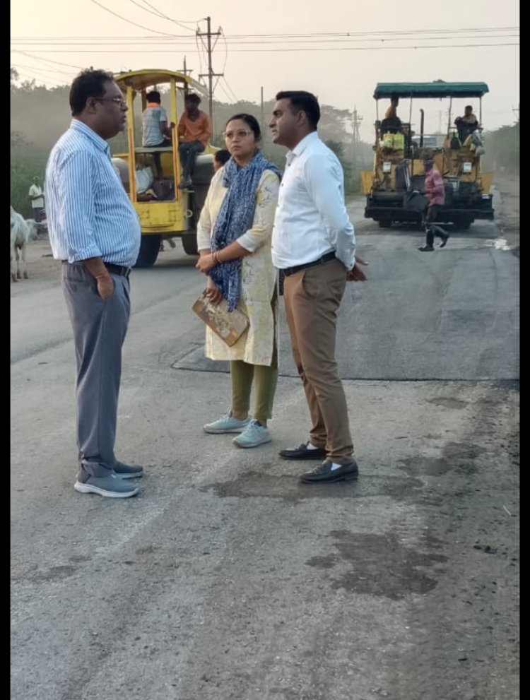 मुख्यमंत्री एवं लोक निर्माण मंत्री के निर्देश सड़कों में पेंच रिपेयर कार्य