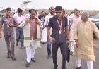 चकरभाठा एयरपोर्ट पर मुख्यमंत्री का आत्मीय स्वागत