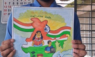 सेवा संकल्प अभियान : विकसित भारत की थीम पर दिव्यांग विद्यार्थियों ने उकेरे सपनों के रंग
