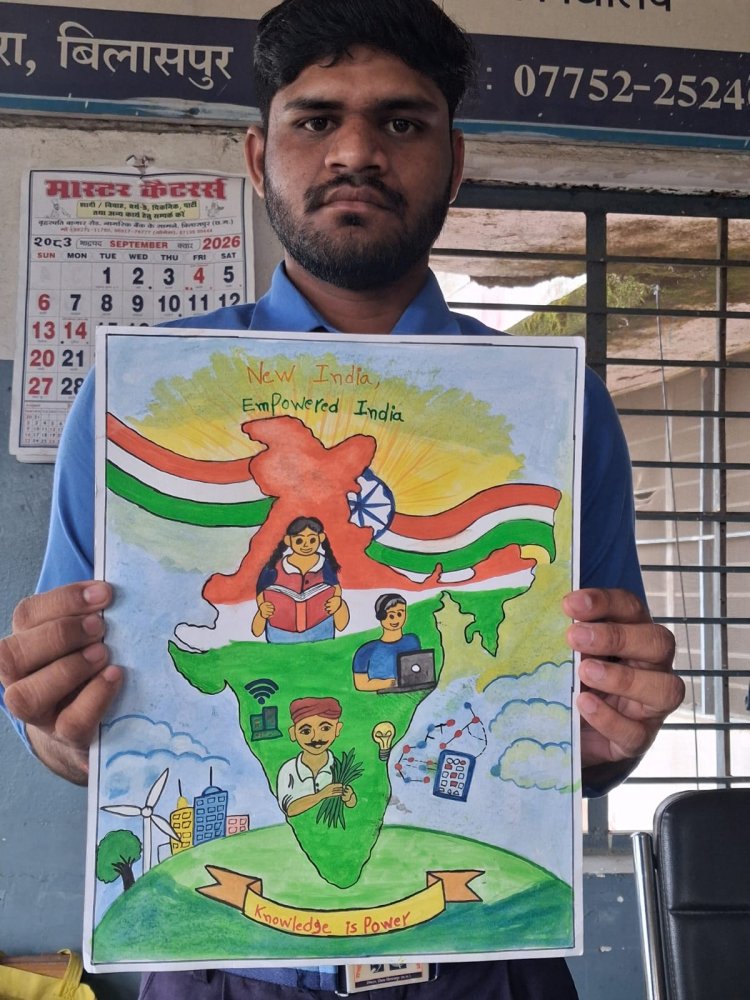 सेवा संकल्प अभियान : विकसित भारत की थीम पर दिव्यांग विद्यार्थियों ने उकेरे सपनों के रंग